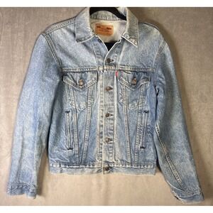 Vintage 80s Levi's Jacket‎ Mens 40L 71506-0214 Trucker Type Denim Made in USA